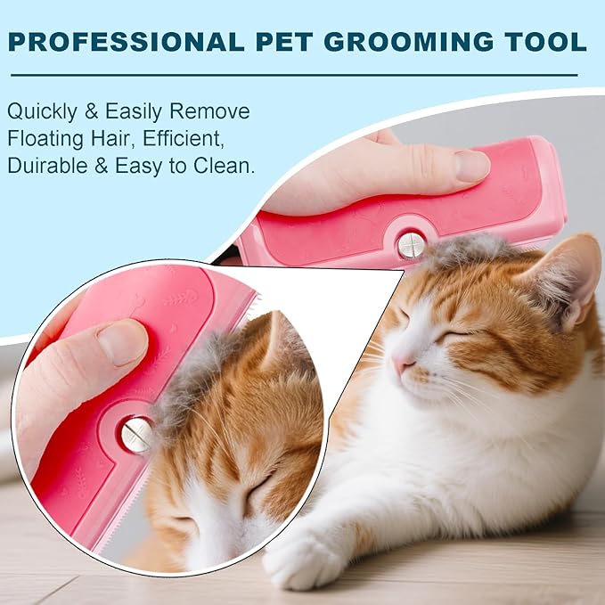 Professional Deshedding Brush for Pets – Grooming Brush for Dogs, Cats & Horses – Shedding Control Comb to Reduce Pet Hair – Ergonomic, Easy Clean Pet Hair Remover Tool