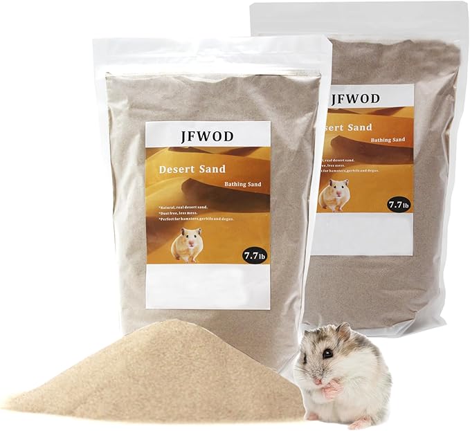 Hamster Bath Sand, 15.4lb Dust Free Desert Sand or Potty Litter Sand for Hamster Chinchillas Gerbil Syrian Mice Small Animals(Beige)