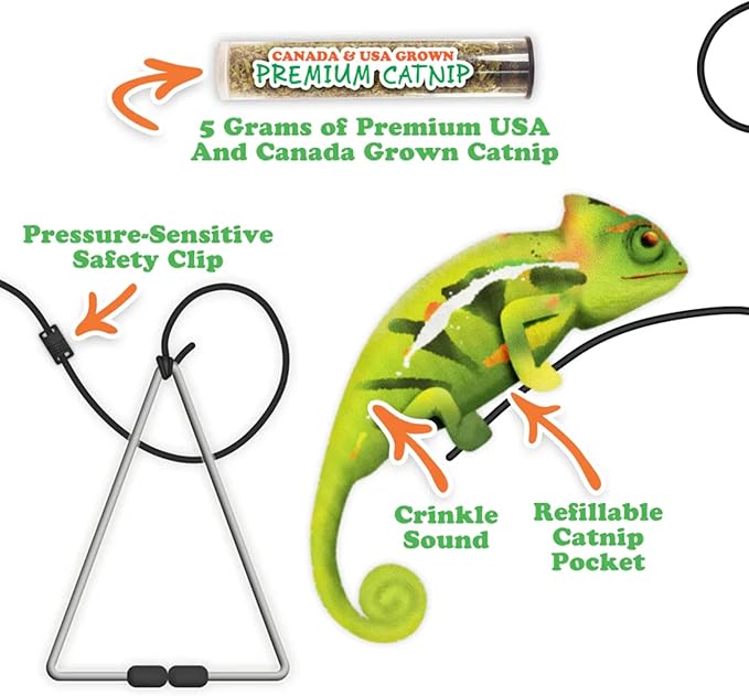 Meowijuana Jump 'n' Jamb Door Hanging Cat Toy | Chameleon | Refillable Interactive Catnip Toy | Promotes Play and Cat Health | Includes Potent Catnip Grown in North America