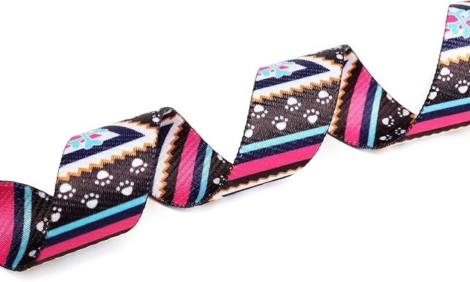 Mercano Adjustable Dog Collar - Special Design Patterns, Soft Nylon Comfortable Durable Pet Collar for Small Medium Large Dogs (M, Ethnic Pink)