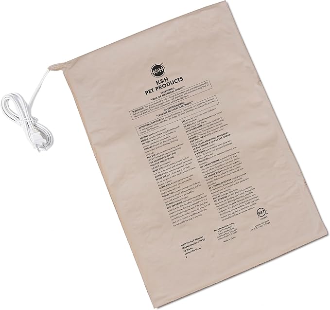 K&H Pet Products Pet Bed Warmer, Turn Any Pet Bed Into a Heated Cat or Dog Bed, Waterproof Indoor Heated Warming Pad Insert, Automatic Temperature, Safety Listed - Extra-Large 25.5 X 15.75in Tan