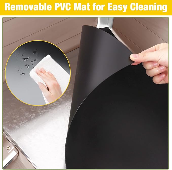 AIVITUVIN Wooden Guinea Pig Cage Indoor with Cooling Plate and Anti-Chewing Edges Two-Story Rabbit Hutch Pull Out Tray Outdoor Rabbit Cage with Raised Stand and Wire Mesh Small Animals Cage (Brown