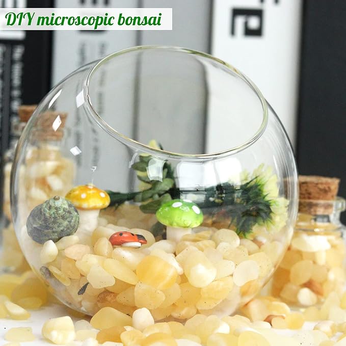 Yellow Jade Aquarium Gravel Rocks Natural Tumbled Healing Crystal Chips Bulk Gemstones Crushed Stones for Fountain Vase Filler Planters Decorative Fish Tank Potted Reiki Energy Balancing 0.45lb