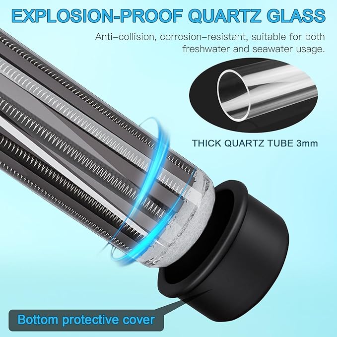 Aquarium Heater, 100W Submersible Fish Tank Heater with Precision Adjust Knob Thermostat and Suction Cup Suitable for Saltwater and Freshwater