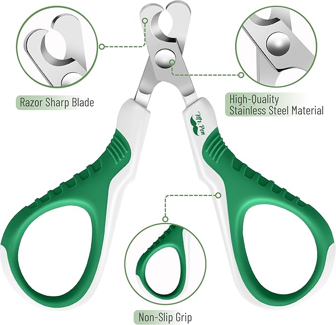 Mr. Pen Cat Nail Trimmer - Green & White, Cat & Kitten Nail Clipper, Pet Claw Trimmer for Small Dogs