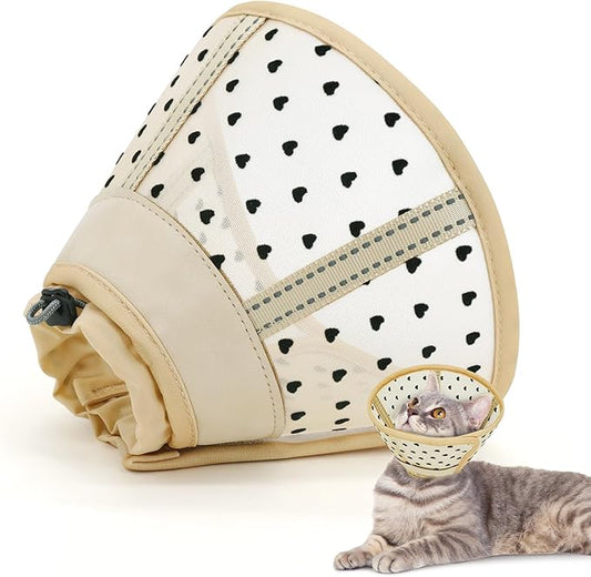 Supet Cat Cone Collar After Surgery, Soft Mesh Recovery Collar for Cats to Stop Licking and Scratching, Plastic Cone Alternative for Small Kitten, Medium, Large Cats