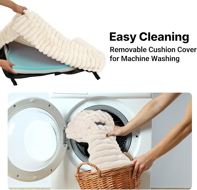 Veehoo Elevated Dog Bed with Bolster Cushion, Fluffy Plush Dog Couch Beds for Small Dogs, Cats, Washable Raised Pet Cot with Non-Slip Feet for Indoor or Patios Use, 24 x 18 Inches, White