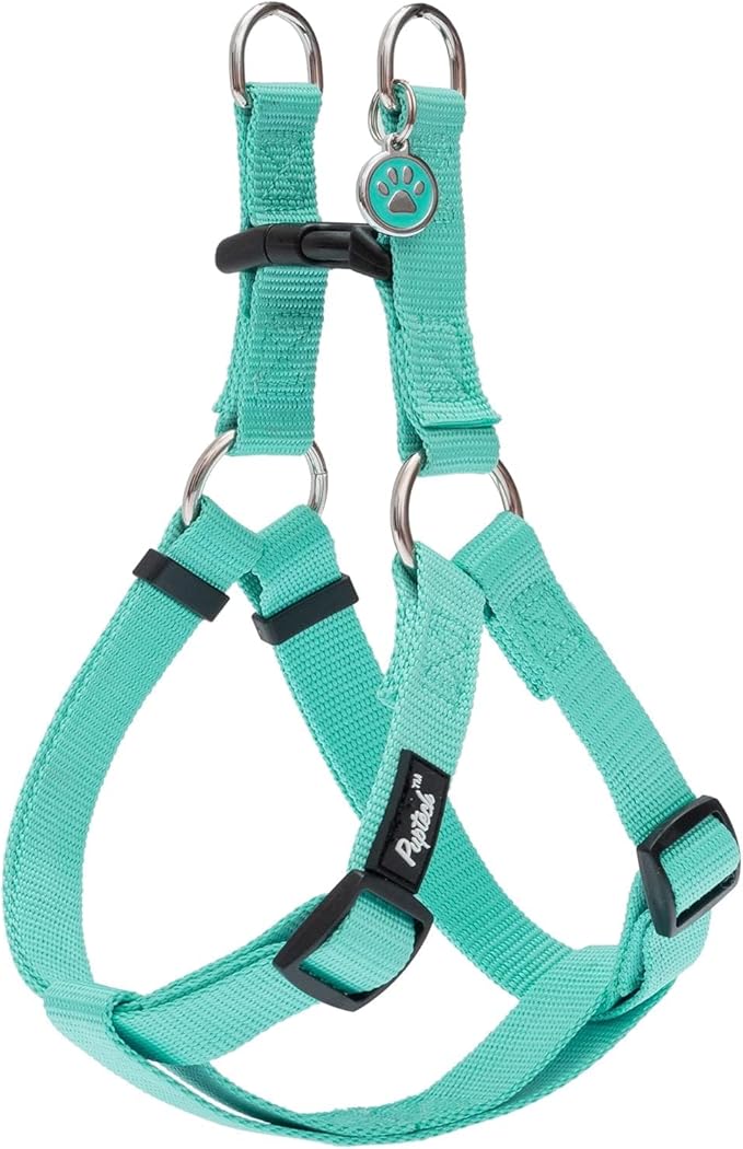PUPTECK No Pull Dog Harness Soft Adjustable Basic Nylon Step in Puppy Halter Outdoor Walking with ID Tag Medium