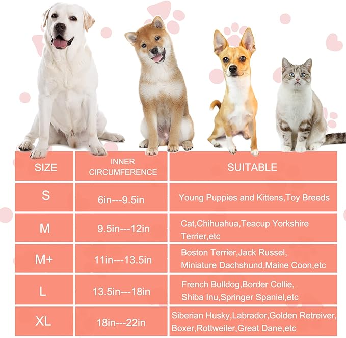 Inflatable Dog Cone Collar with Enhanced Anti-Licking, Soft Neck Donut for Dogs Cats, Recovery Pet Cone Collar After Surgery for Large Medium Small Dogs (Donut Pink2, Medium+)