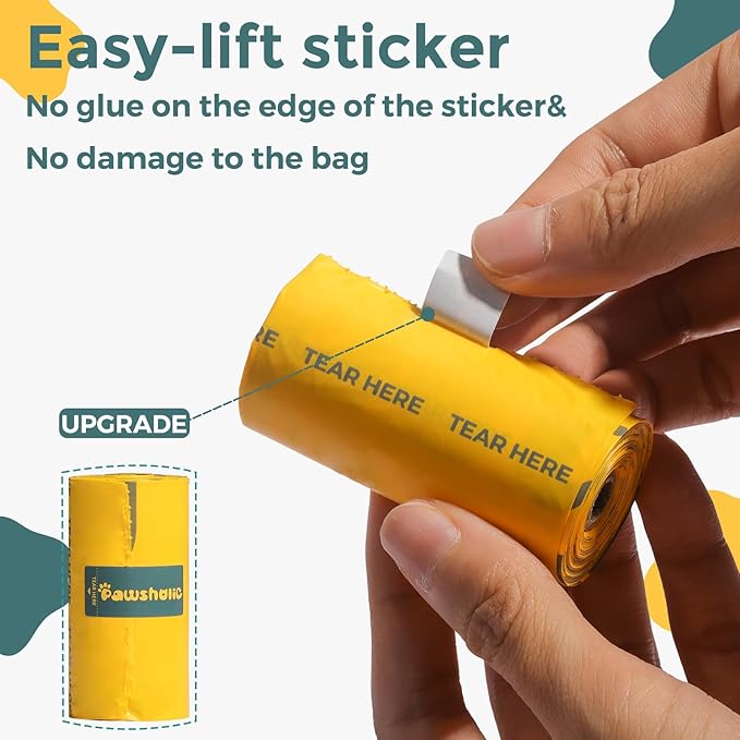 Dog Poop Bags Rolls Biodegradable 100% Leak Proof Thickened Dog Waste Bags - 600 Count 40 Rolls - Cornstarch Based Doggie Poop Bag for Small and Big Dogs(Unscented)