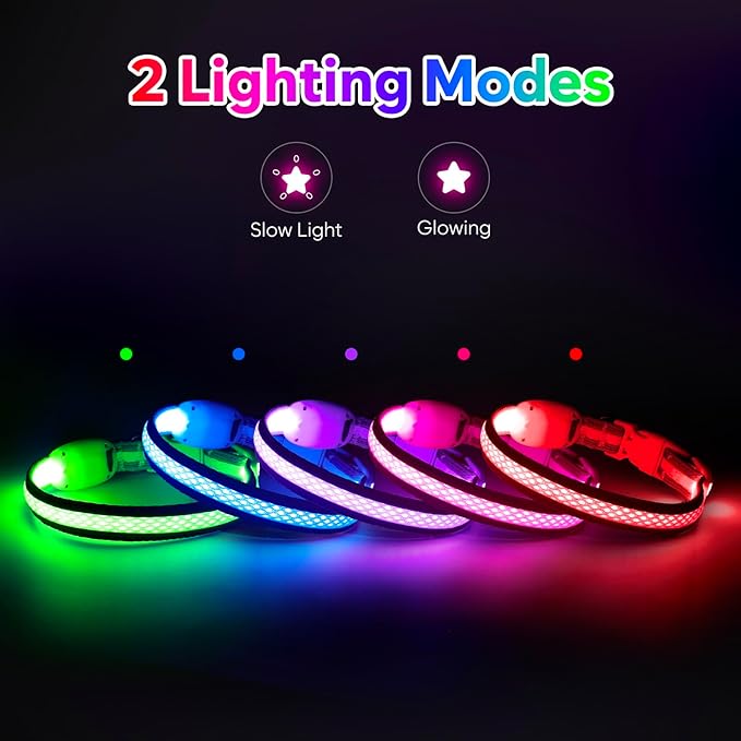 Flashseen LED Cat Collar,Light Up Dog Collar Rechargeable, Dog Lights for Night Walking, Comfortable Soft Mesh Pet Collar Adjustable for Cats Puppy and Small Dogs(Neon Green, XS)