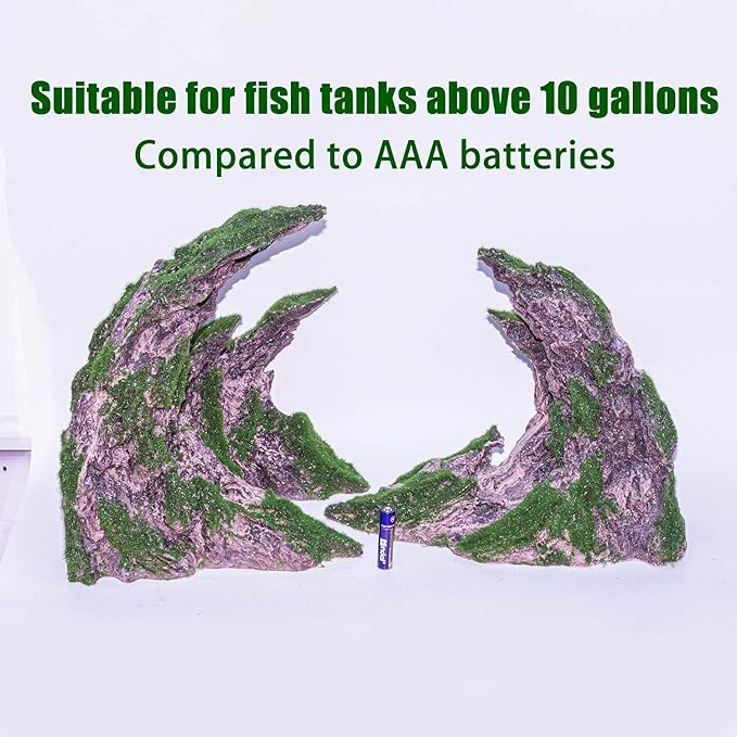 Novelsite Fish Tank Accessories, Aquarium Decorations, Scenery, Rock Ornaments - Create Aquatic Beauty with Premium Aquarium Decorations,17" W x 8.6" H x 5" D