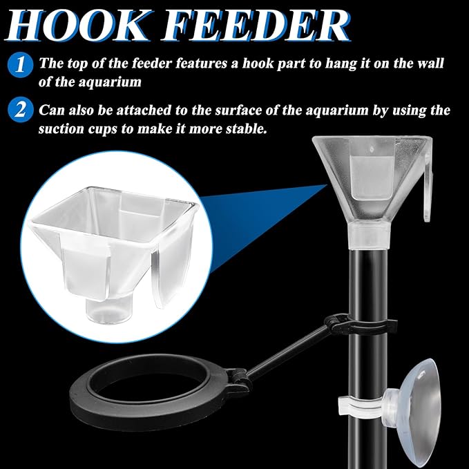 Aquarium Fish Shrimp Feeding Dish Set, Shrimp Feeding Dish Set, Transparent Shrimp Feeding Adjustable Tube with Feeding Ring, Cleaning Brush for Fish Tank and Preventing Food Scattering (Small)
