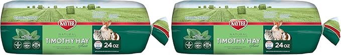 Kaytee All Natural Timothy Hay Plus Mint for Guinea Pigs, Rabbits & Other Small Animals, 24 Ounce (Pack of 2)