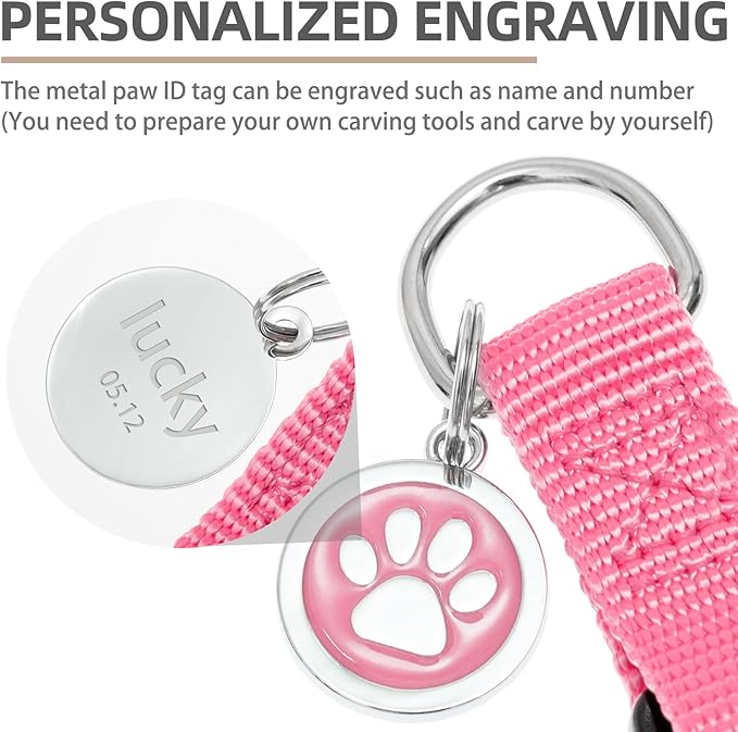 PUPTECK No Pull Dog Harness Soft Adjustable Basic Nylon Step in Puppy Vest Outdoor Walking with ID Tag