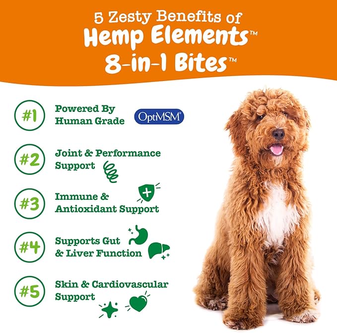 Zesty Paws 8-in-1 Bites for Dogs + Hemp Seed, 90 Count (Packaging May Vary)