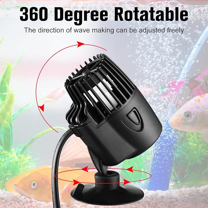 Zhengmy 4 Pcs 800 Gph Aquarium Circulation Pump with Magnetic Suction Base 360 Degree Rotating Wave Maker Submersible Aquarium Powerhead Wave Maker for 20-100 Gal Freshwater Saltwater Fish Tank