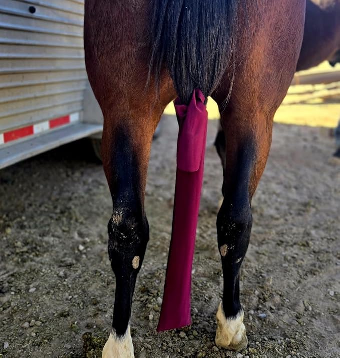Ranch Hand Premium Tail Bag – Horse Tail Bag Made from Durable Stretchable – Gentle on Hair and Free from Damage – Horse Tail Protection Bag for Grooming – 24 Inches- Maroon