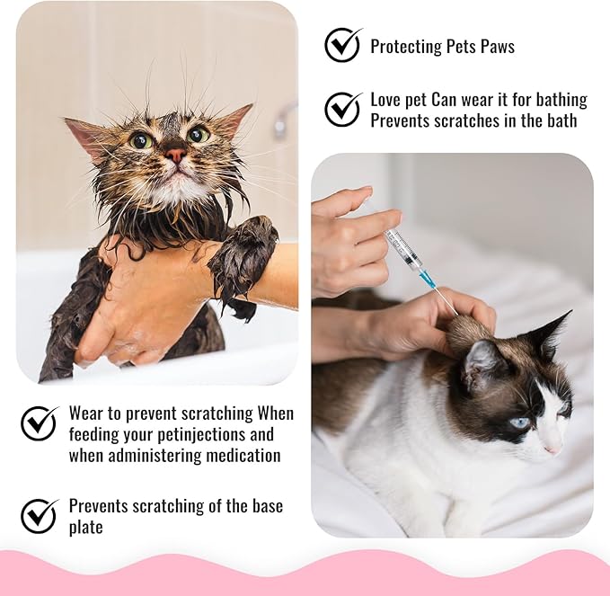 4Pcs Cat Shoes, Anti Scratch Cats Claw Covers, 3.62×1.57 Inches Breathable Mesh Nail Caps for Cats Claws, Adjustable Cat Mittens for Pet Bathing Feeding Cutting Nails(Black)