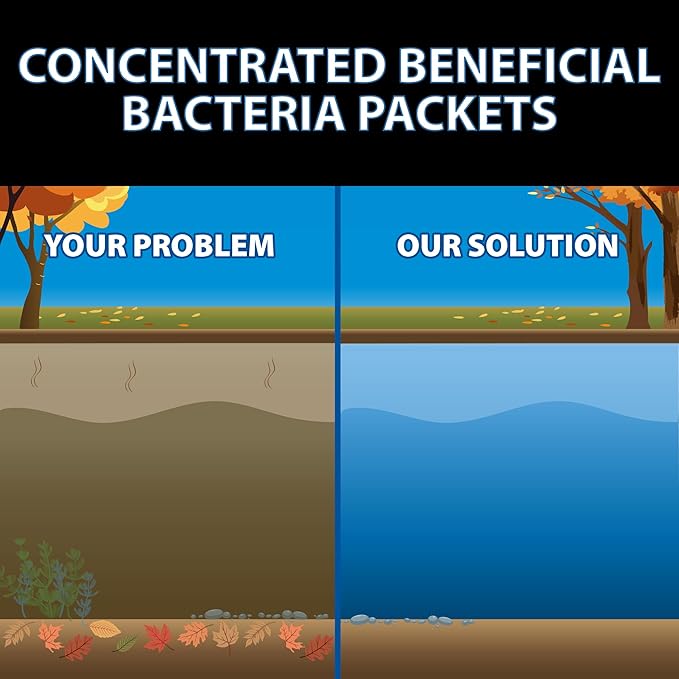 CrystalClear BioClarifier Small Pond & Water Garden Clarifier & Cleaner, Cloudy Water Beneficial Microbe Treatment, Fish, Plant & Pet Safe, 24 Packets