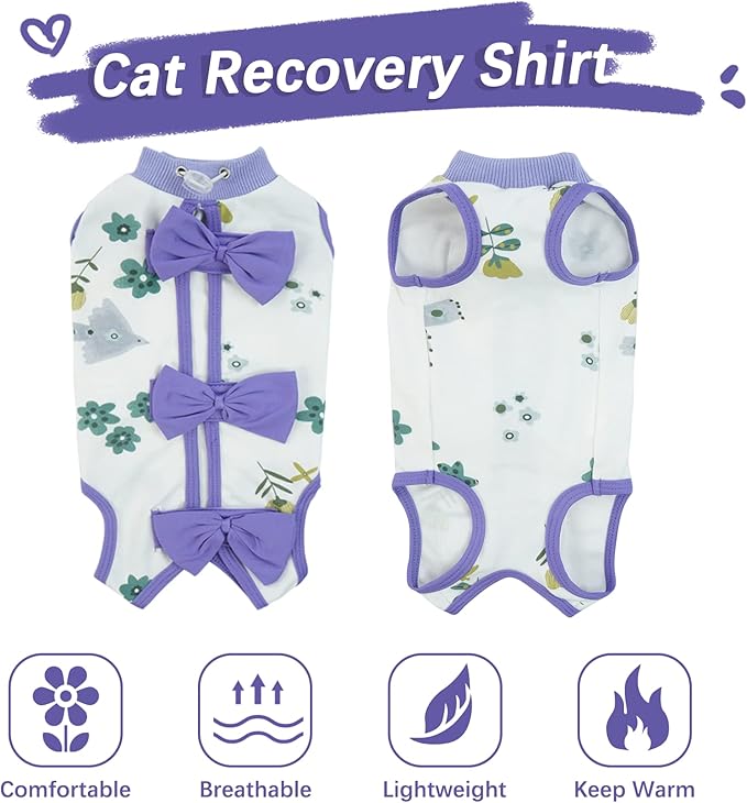 DENTRUN Cat Surgery Recovery Suit Anti Licking Spay Snuggly Vest, Pet Surgical Recovery Shirt After Surgery for Male Female Cat Small Dog Cone E-Collar Alternative