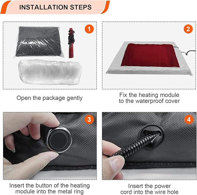 Heated Dog Bed with12V～24V Safe Voltage, Electric Heating Arthritis Orthopedic Dog Bed with Thickened Memory Foam, Heated Pet Bed with Waterproof Cover for Medium Dogs, Large Dogs (Medium)