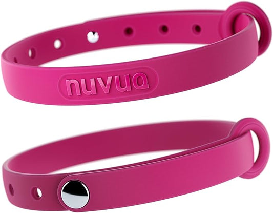 Cat Collar 2 Pack - Soft, Comfortable, and Lightweight Safety Breakaway Collar with Name Tag Ring for Outdoor Cats and Sensitive Skin Kittens by Nuvuq (6 ⅞" to 10 ¼", Pink)