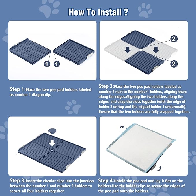 TIMINGILA Puppy Pads& Holder Set, 20-Count 30"x36" Super Absorbent Disposable Pads – Ideal for Pet Potty Trays, Extra Large Leak-Proof Design for Puppies, Dogs, and All Breeds