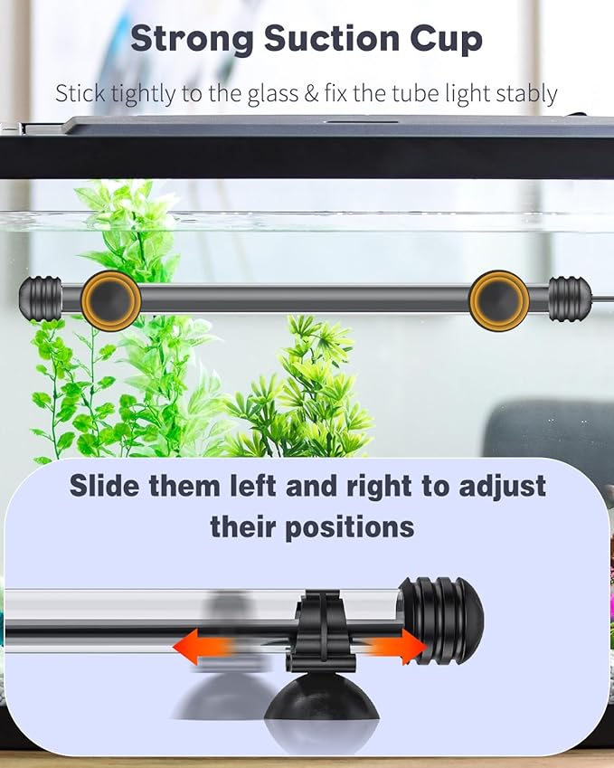 Pawfly 5 W Aquarium LED Light 11 Inch Underwater Fish Tank Light with Full Spectrum IP68 Waterproof White Blue Red Lights with Daytime & Night Mode Timer Auto On/Off and Adjustable Brightness