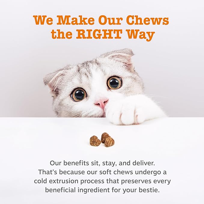 Zesty Paws Hairball Bites for Cats - Cat Furball Support - Functional Supplement with Omega 3 Fish Oil EPA & DHA + Zinc, Biotin & Psyllium Husk - Supports Gut & Skin Health - 60 Count