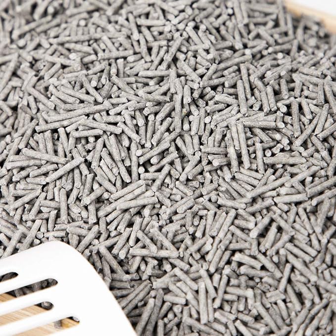 I AM TOFU - Tofu Cat Litter, Natural, Flushable, Dust Free Extra Clumping Pellet Litter (10 lb Bag, Charcoal)