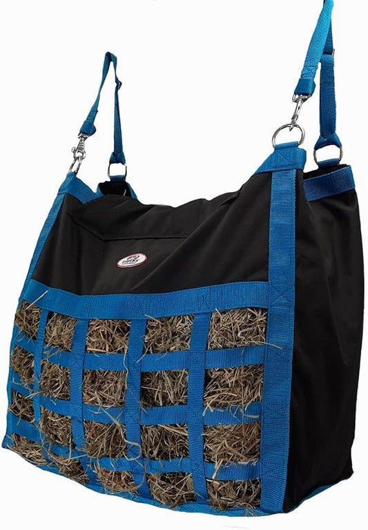 Supreme Slow Feed Top Load Hay Bag with Super Tough Bottom (Black and Turquoise)