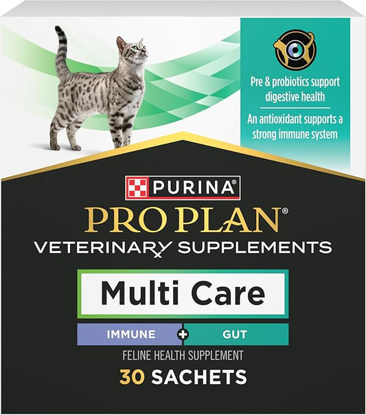Purina Pro Plan Veterinary Cat Supplements Multi Care Feline Supplement – Digestive Probiotics for Cats – Immune Support Cat Supplement - 30 ct. Box