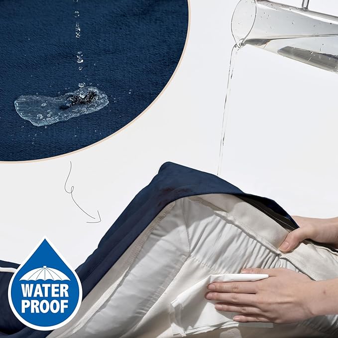 Comfort Expression Small Dog Beds Waterproof Cat Beds Orthopedic Foam Sofa Beds for Small Dogs Comfy Pet Bed with Washable Removable Cover & Non-Slip Bottom(XX-Small,Navy Blue)