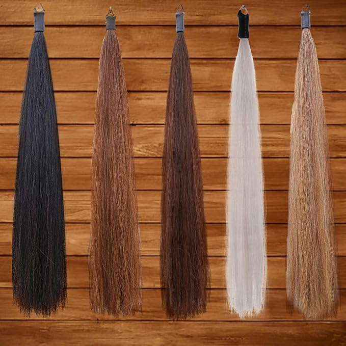 Horse Tail Extensions with Braided Horsehair Loop, Blunt Cut Bottom, 34-36 inches Long and 1 lb Weight (Med Sorrel)