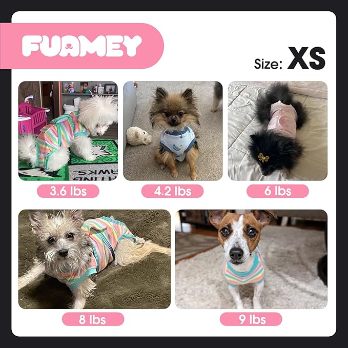 FUAMEY Recovery Suit for Dogs After Surgery,Soft Breathable Dog Bodysuit E-Collar & Cone Alternative Surgical Suit,Male Female Dog Neuter Spay Suits Anti Licking Wounds Onesie Blue Boat XS