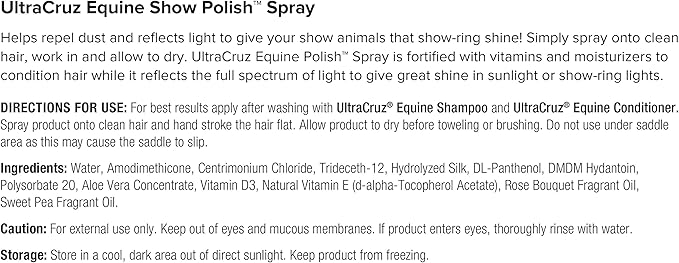UltraCruz Equine Horse Shampoo, Conditioner and Show Polish Bundle, 32 oz Each