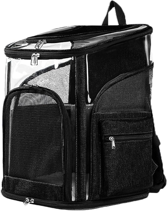 Cat Carriers Dog Carrier Pet for Small Medium Cats Dogs Puppies up to 25 Lbs, TSA Airline Approved Soft Sided, Collapsible Travel Puppy - Black Grey (M: 13" LX11.4 WX17.3 H, Black)