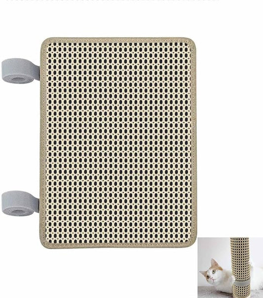 Cat Nail File Scratcher Wrapped Around Cat Scratching Post, 14.81x11.12 Inches, Cat Scratch Pad That Files Nails, Protects Post