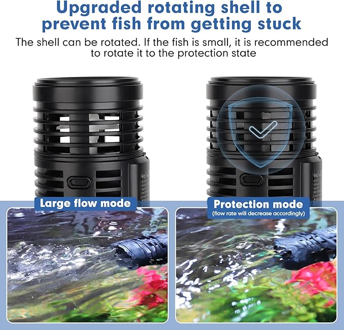 hygger 1320GPH Aquarium Wave Maker Pump with Strong Magnetic Suction Base, Ultra-quiet 360 Degree Rotating Submersible Power Head, for 20-60 Gal Freshwater Saltwater Tank