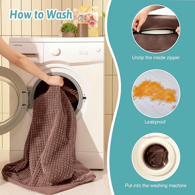 Orthopedic Dog Bed for Large Dog, Pet Couch for Medium Dog Cat, Big Supportive Foam Bolster Sofa with Waterproof Lining Cover, Anti-Slip, Comfort, Washable, 36x27x7.5 in, U Shape, Brown