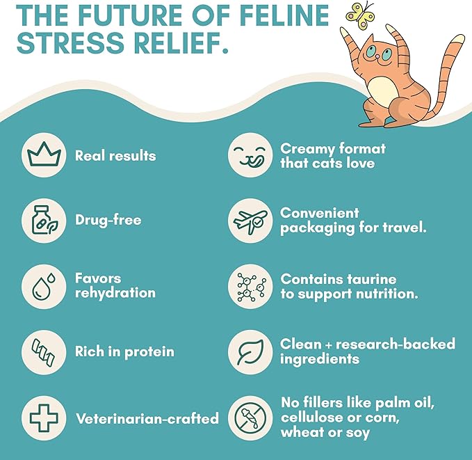 ALBERT & MIA Calming Sticks Lickable Calming Cat Treats for Stress and Anxiety Relief for Cats, Irresistible - Vet Recommended (Sleeping Aid, Vet Visits, Grooming, Car Rides, Plane) 20 Pack