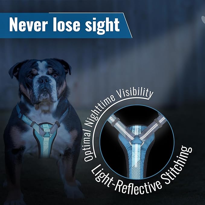 No-Pull Dog Harness with Handle - Escape Proof, Anti-Pulling, Grip Control, Multi-Angle Reflective for Safe Walks & Training, Easy On & Off, Metal Buckle–Pet Harness, Medium/Large Dogs- H3- Black