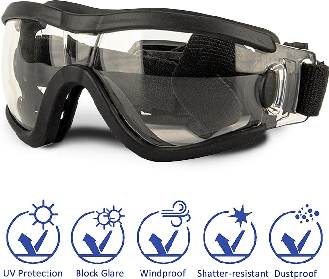 Small Dog Sunglasses with Adjustable Strap UV Protection, Winproof Puppy Sunglasses, Suitable for Dogs Eyes Protection，Soft Dog Goggles