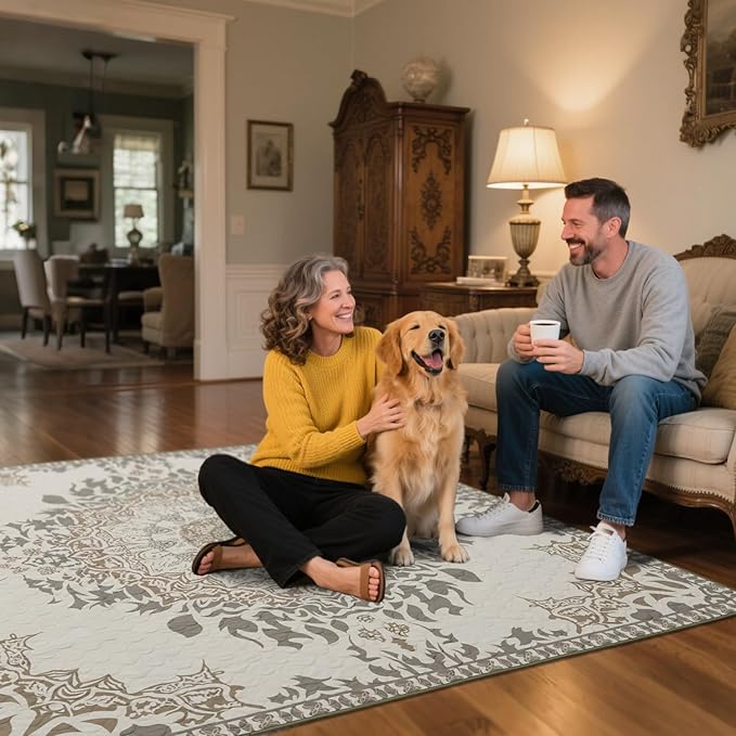 FXW Washable Pee Pads for Dogs, Puppy Pads with Super Absorbent, Specifically Designed for FXW Rollick/Homeplus 32 inch 8 Panels Dog Playpen, 71" Square, Boho, 1 Pack