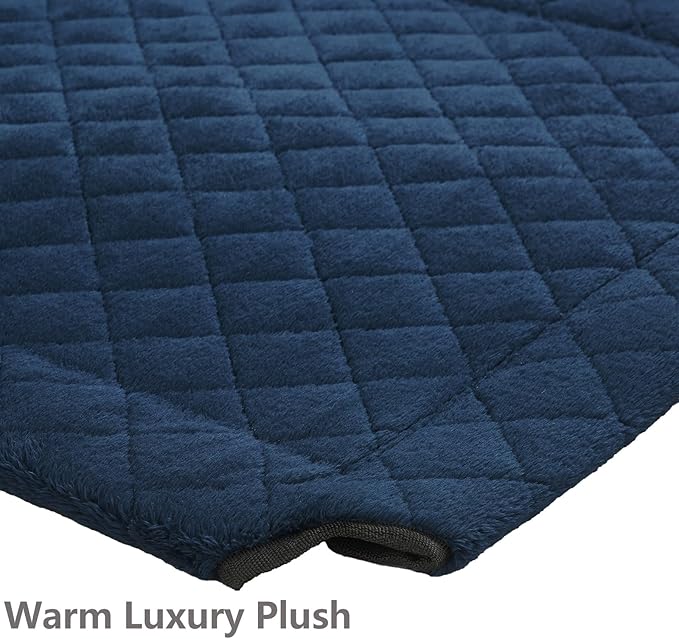 Veehoo Soft Plush Elevated Dog Bed, Raised Pet Cot with Heavy Duty Frame, Non-Slip Silicon Feet, Washable & Breathable Pet Cot for Indoor or Outdoor Use, 41" x 27", Navy Blue, CWC2432A