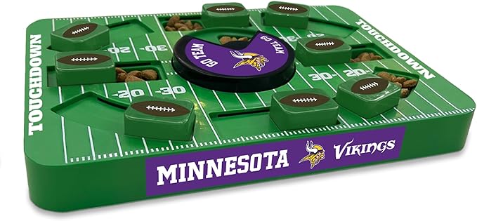 Pets First NFL Minnesota Vikings Large Puzzle Toy - New Size, Interactive Dog Treat & Slow Feeding Puzzle