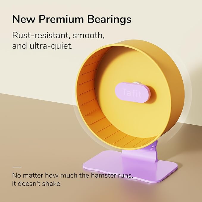 Quiet Hamster Wheel 10.2 Inch Dual-Bearings Silent Small Animals Running Exercise Wheel Height Adjustable for Syrian Hamsters, Gerbils, Rats, or Other Small Pets, Avocado Green