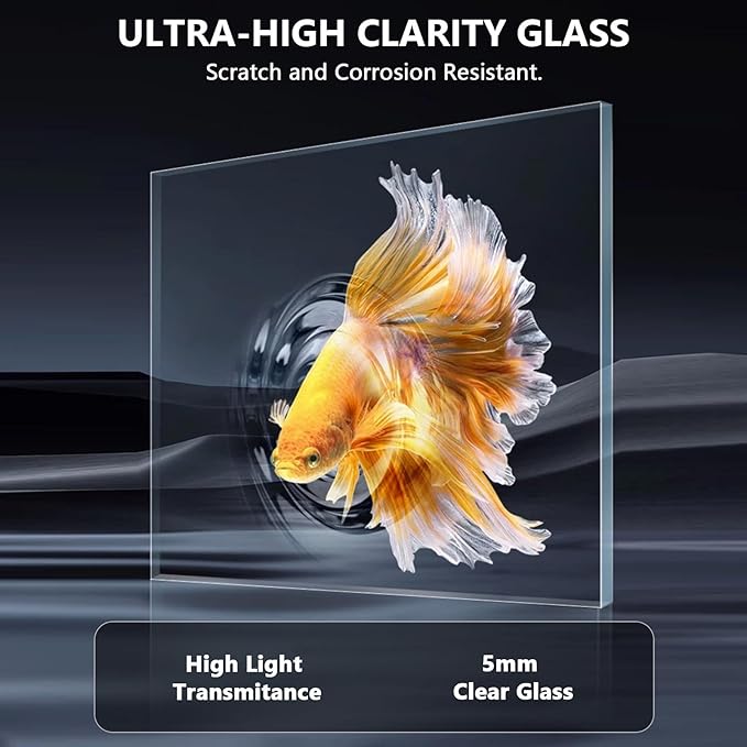 fishkeeper 6.5 Gallon Fish Tank Starter Kit, Small Aquarium with Filter and Adjustable 3 Color Lighting Self Cleaning Fish Bowl Rimless Aquarium for Beginners (Freshwater Fish Tank)