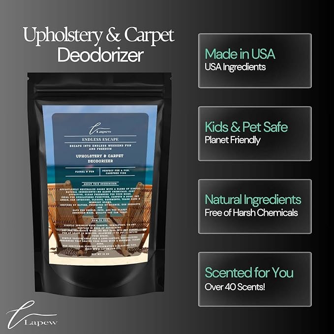 Endless Escape Carpet Freshener Powder 16 oz | Powerful Odor Eliminator for Home | Upholstery Deodorizer | Carpet Deodorizer | Pet Urine | Cat Litter Box | Endless Escape Fragrance.